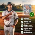 thumbnail image 3 of Semi Rigid Card Holders for PSA, SGC, BGS, CSG Grading – 100 Bundle - Baseball Card Sleeves - 50 Card Holders for Trading Cards + 50 Soft Sleeves – 3-5/16” x 4-7/8” with 1/2” Lip, 3 of 4