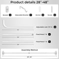 thumbnail image 4 of OLV 1" Diameter Adjustable Wrap Around Curtain Rods 28-48" Heavy Duty,White, 4 of 9