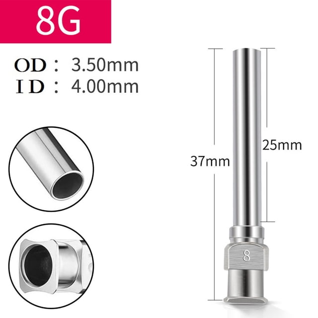 1 Pce Aiguille de Machine Distributrice 25 mm Aiguille de Machine Distributrice en Acier Inoxydable Aiguille d'Injection de Colle Industrielle 8 g-30 g Fluides 8 g