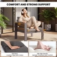 thumbnail image 6 of Slsy Aluminum Patio Conversation Set, 2 Pack Metal Armchairs with Thickened Cushions, Outdoor Single Sofa Set for Porch Balcony Deck Yard Poolside, 6 of 9