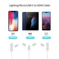 thumbnail image 4 of 3 in 1 HDMI Cable Adapter Type C/Micro USB/Phone MHL to HDMI Mirroring Phone to TV/Projector/Monitor HDTV 1080P Compatible with Android and iOS Phone, 4 of 7