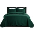thumbnail image 4 of Imperial Rooms  3 Pc Quilt Set Soft Reversible Microfiber Chevron Pattern Bedspread with 2 Pillow Shams Emerald Green King, 4 of 10