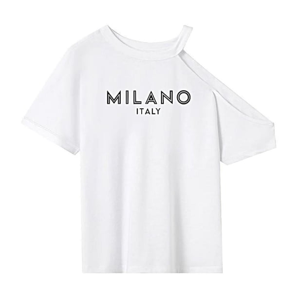 Camiseta de mujer Ropa de moda Camiseta de cuello redondo de ajuste regular para viajes uso diario SG