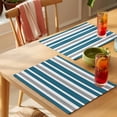 thumbnail image 4 of Blue, White and Grey Stripes Placemats Set of 6 Striped Pattern Place Mats Table Mats Kitchen Dining Home Outdoor Party Table Decoration, 4 of 9