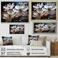 thumbnail image 4 of Designart "Clear Azure And Snow Florals I" Flowers Floater Framed Wall Art Prints, 4 of 5