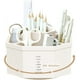 thumbnail image 1 of 1 soporte giratorio para bolígrafos (blanco), creativos botes giratorios de 360 ​​grados, almacenamiento de bolígrafos de cinco rejillas con tapete antideslizante, cajas de almacenamiento de papelería decorativas para el hogar y la oficina oso de fresa Electrónica, 1 of 5