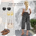 thumbnail image 5 of VDJ Womens Summer Wide Leg Capris Pants High Elastic Waist Loose Long Flowy Palazzo Work Pants Cropped Trouses with Pockets Size S, 5 of 8