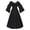 Black, variant on HXWCHs Women's Retro Gothic Victorian Gown Solid Color Fitted Waist Court Formal Gown Green XL