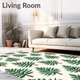 thumbnail image 2 of ODIKA 8'x10' Machine Washable Non-Slip Area Rug, Joyful Celebration Nordic Fir Branches Elegant Yuletide High Traffic Rug, Green, 607140, 2 of 7