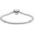 thumbnail image 3 of Heart Clasp Snake Chain Bracelet Silver - With Gift Box 17cm, 3 of 6