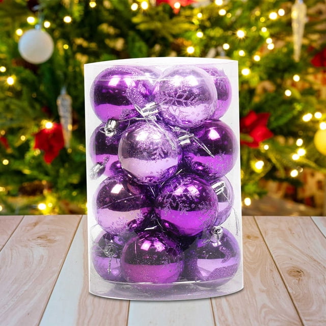 16 Adornos Navideños de Plástico de 6 Cm para Colgar En Interiores, para Fiestas de Año Nuevo y Navidad.
