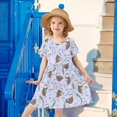 thumbnail image 6 of FORMRS Girls Short Sleeve Dress Summer Casual Round Neck A-line Beach Sundress, Sizes 2T-8T, Purple Otters Pattern, 6 of 8