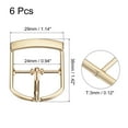 thumbnail image 2 of Uxcell 6Pack 0.94" Single Prong Belt Buckle Oval Center Bar Buckles for Leather Craft, Gold, 2 of 7