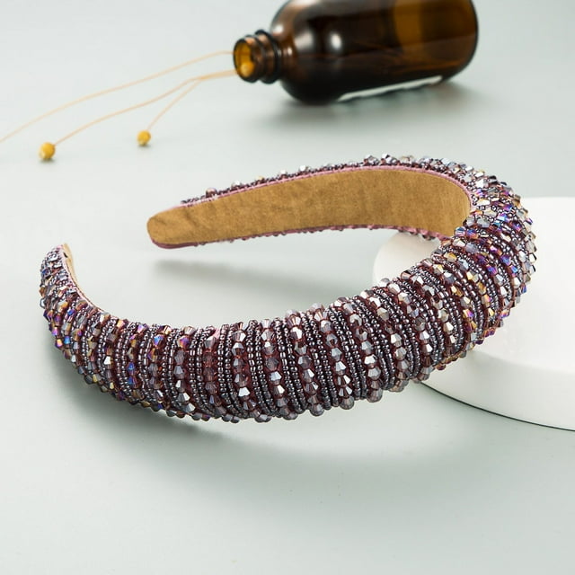 Diadema con cuentas tejidas a mano para el cabello Homing Hair Hoop, estilo barroco, esponja, accesorios simples para el cabello facial para mujer