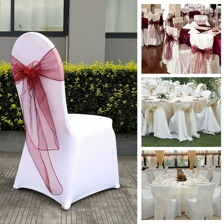

jiaroswwei 40Pcs Exquisite Workmanship Chair Bow Sash Wear-resistant Polyester Bow Knot Organza Chair Sashes Wedding Decoration