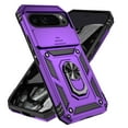 thumbnail image 2 of JTCASES for Google Pixel 9 Pro Case, Heavy Duty Protection Magnetic Car Mount Rotating Stand [Slide Camera Window] Rugged Shockproof Anti-fall Shell for Google Pixel 9 Pro, Purple, 2 of 10