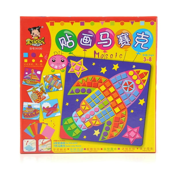 Dzt1968 Fun Mosaic Kids Art Craft Kit Childrens Play Activity Decoration Sticker Set Walmart Com Walmart Com