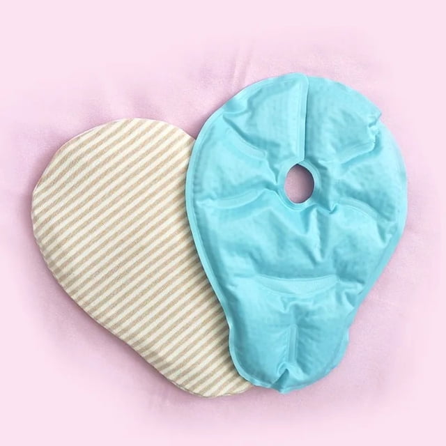 Hot and cold compress pads for unblocking milk ducts and relieving engorgement during breastfeeding (1 pad + 1 cloth cover)