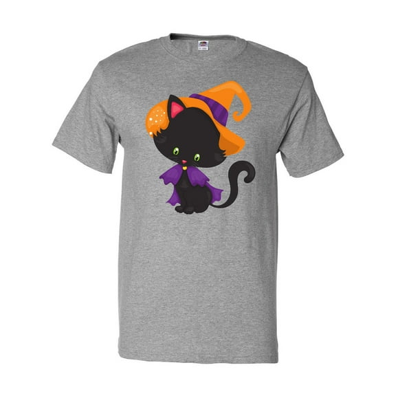 Inktastic Halloween Cat, Cute Cat, Black Cat, Witch Hat T-Shirt