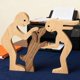 thumbnail image 5 of Estatua de perro y humano, estatua de madera, adorno de mesa, figuras coleccionables de perros, escultura de perros para estantería, escritorio, ofici, 5 of 8