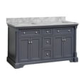 thumbnail image 3 of Sydney 60" Double Bathroom Vanity with Marine Gray Cabinet and Carrara Marble Top, 3 of 6