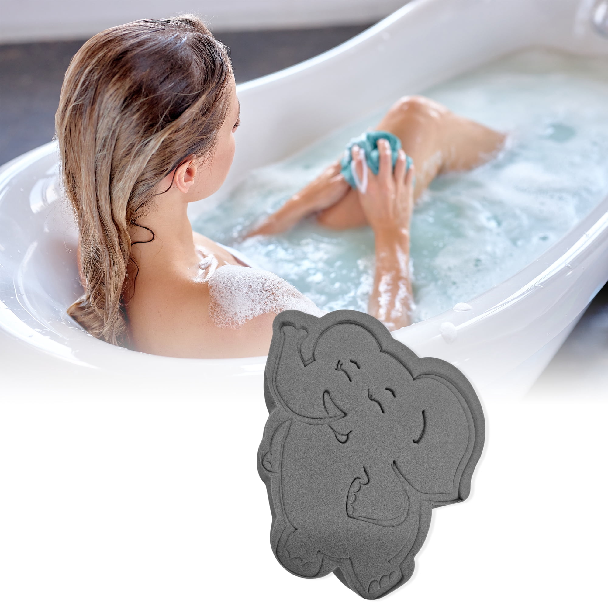 Unique Bargains Elephant Bath Sponge Body Scrubber 1 Pc Gray