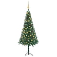 thumbnail image 1 of vidaXL Coin Artificiel Arbre de Noël LEDs&Ball Ensemble Vert 150 cm PVC, 1 of 5