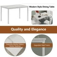 thumbnail image 4 of Dining Room Table Set for 4, Kitchen Table Set with 4 PU Upholstery Chairs, Modern Faux Marble Top Finish Dining Set for Bar, Breakfast Nook, White, 4 of 9