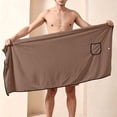 thumbnail image 5 of successthop Wrap Bath Towel for Men Soft Knee Homewear Snap After Bath Wear Pocketed Comfortable Winter Loungewear, 5 of 6