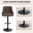thumbnail image 3 of Summit Living Swivel Counter Stool Set of 4 with Backrest, Faux Leather Counter Stool for Kitchen, Brown, 3 of 10