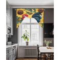 thumbnail image 3 of Sunflower Rooster Swag Valances for Windows, Small Curtains Drapes, Retro Watercolor Summer Flowers Kitchen Window Curtains Over Sink Rod Pocket Window Treatment Valance for Bedroom/Bathroom 56"x36", 3 of 5