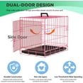 thumbnail image 3 of BestPet Dog Crate 18" Foldable Metal Kennel with Double Doors,for Small Breeds for Travel, Indoor & Outdoor Use,Pink, 3 of 7