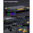 thumbnail image 6 of Restored AULA F87 Wireless Mechanical Keyboard, 75% TKL Custom Hot Swappable Gaming Keyboards with PBT Keycaps, Pre-lubed Greywood Switches, RGB Backlit Creamy Keyboard, 6 of 9