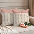 thumbnail image 2 of Spring Pink Floral Outdoor Waterproof Pillow Covers, Vintage Farmhouse Flowers Art Decorative Square Throw Pillowcase Sofa Cushion Sham for Patio/Couch/Chair, 24"x24" 2 Pack, 2 of 8