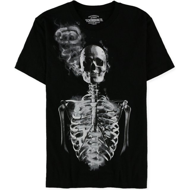 Camiseta gráfica Ecko Unltd Smoke A Bone Hombre Negra Mediana