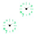 thumbnail image 3 of Moyic Reloj de pared luminoso 3D sin marco, relojes digitales DIY, calcomanías modernas de cuarzo silencioso, sala de estar, dormitorio, Tipo 6 2Conjunto, 3 of 6