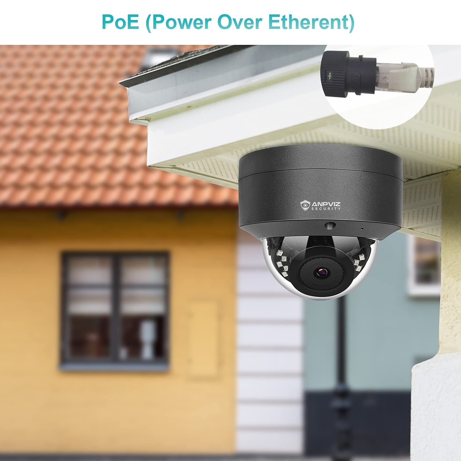 Anpviz 5MP PoE Camera, Outdoor Vandal Dome Security PoE IP Camera with Audio, 98ft Night Vision, H.265, 24/7 Recording Waterproof IP66 Indoor, Wide Angle 2.8mm (Grey), NDAA Compliant
