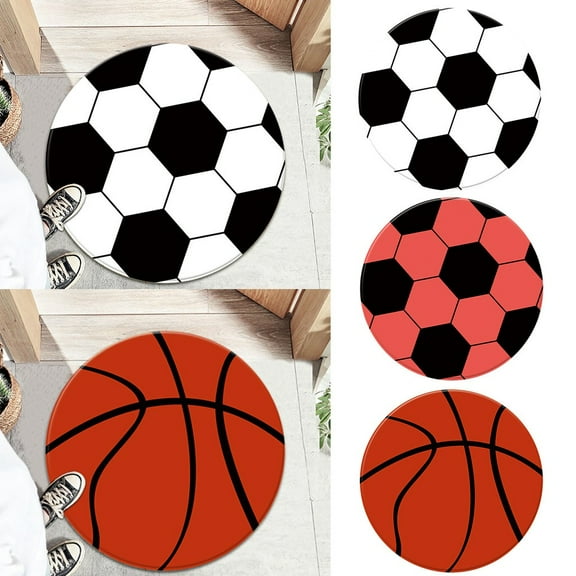 1 Round Chair Mat Round Football Basketball Computer Chair Cushion Office Chair Mat Door Mats Cushion