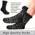 thumbnail image 3 of Cozylook Men's Fuzzy Slipper Socks Non-Slip Grips Warm Thermal Winter Socks Cozy Christmas Gifts Black/Brown LXL 11-14, 3 of 5
