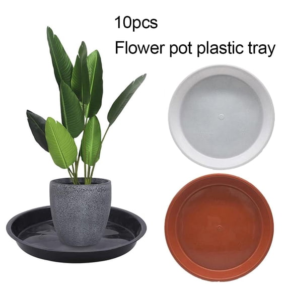 10Pcs 10Sizes Duty Plant Saucer Durable Plastic Plant Trays for Indoors Clear Plastic Flower Plant Pot Saucer Super Thick