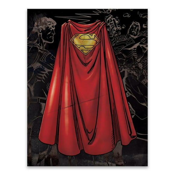 Artissimo Designs Superman Cape - Toile imprimée présentée - 6.5W x 8.5H x .5D