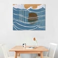 thumbnail image 2 of Orinice Abstract Landscape Canvas Wall Art Poster, Ocean Waves Boho Sun Beach Print Painting Framed for Beach House Home  16x12in, 2 of 6