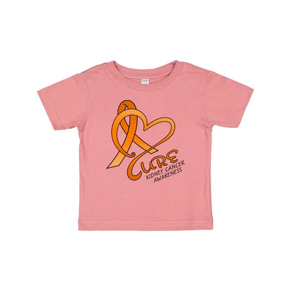 Inktastic Cure- Kidney Cancer Awareness Orange Ribbon Boys or Girls Baby T-Shirt