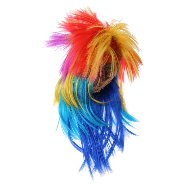 Peluca de Punk Rock para Adultos de 1980 Accesorio de La Peluca Del Del Partido - Multicolor Salvador Peluca cosplay del punk