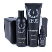 ZEUS Starter Beard Care Set, Beard Wash, Conditioner & Regular Beard Oil - Vanilla Rum