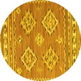 thumbnail image 1 of Ahgly Company Indoor Round Persian Yellow Traditional Area Rugs, 5' Round, 1 of 4