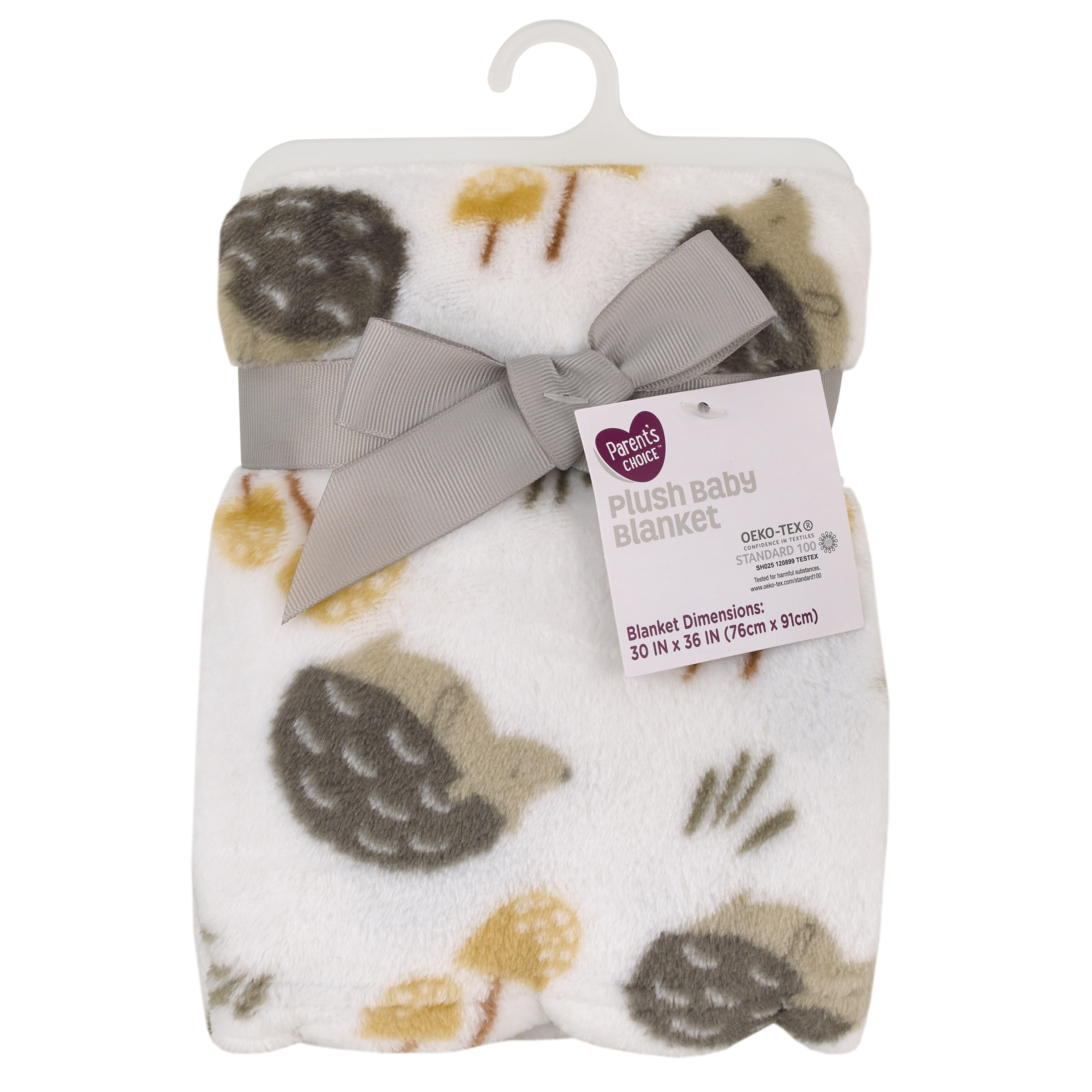 Parent's Choice Plush Baby Blanket, Hedgehogs & Mushrooms, Unisex, 30