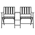 2seater garden bench, foldable, 137 cm, black steel