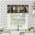 thumbnail image 2 of Bear Kitchen Valance, Rustic Cabin Pine Forest Wild Animal Black Bear Retro Wooden Board Window Valance for Farmhouse Bedroom Living Room,54x18in, 2 of 5