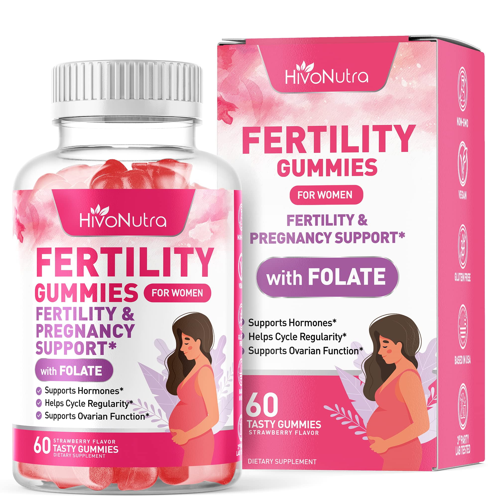 HivoNutra Fertility Supplement Gummies for Women Prenatal Vitamin